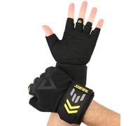 FitDA Guantes Gimnasio Hombre Mujer, Guantes Gym con Muñequera Larga,Guante Deporte Acolchado Grueso, Antideslizantes Transpirables para Fitness,Entrenamiento,Levantamiento de Pesas y Ciclismo (L)