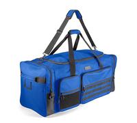 Fitdom Bolsa de Lona de Viaje para Equipo de Gimnasio Deportivo y Resistente, 130 l, con Correa Ajustable para el Hombro y 7 Compartimentos fútbol, béisbol, Baloncesto, Hockey, fútbol,