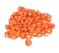 FITEGBAPY Bandas para Patas de pájaros 100 Piezas |Anillos Reutilizables para Patas de pájaros para identificación |Numerados del 001 al 100. Rastree su rebaño |Plástico Resistente, fácil (Naranja)