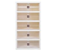 FITEGBAPY Foldable Shoe Storage Bin 6 Pack | Space - Saving Organizer for Closet/Entryway | Thickened Door Keeps Debris out | Multi - Layer Storage for Shoes, Clothes, Toys (5 Capas)