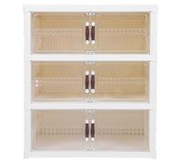 FITEGBAPY Foldable Shoe Storage Bin 6 Pack | Space - Saving Organizer for Closet/Entryway | Thickened Door Keeps Debris out | Multi - Layer Storage for Shoes, Clothes, Toys (3 Niveles)
