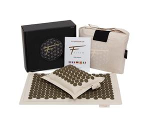 Fitem - Set de acupresión de alta gama y ecológico, alfombra de acupresión + cojín + bolsa, alivio del dolor de espalda y cuello, relaxación muscular y estimuladores
