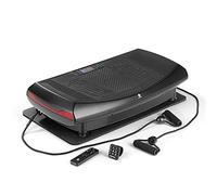 FitEngine Placa vibratoria 4D, 60 Niveles de Intensidad y 4 Modos de vibración, diseño Curvo con iluminación LED, Incluye Control de Pulsera, Bandas expansoras y conexión inalámbrica