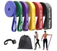 Fitense Bandas de Resistencia Set de 6 - Bandas Elasticas Musculacion de Resistencia, Bandas Elasticas Fitness con Anclaje de Puerta/Bolsa/Póster para Hombre Mujer Entrenamiento/Yoga/Stiramiento
