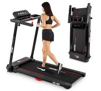 FITFIU Fitness MC-160C Cinta de Correr Plegable 1500W Velocidad Ajustable 14 km/h, Conexión App y Bluetooth Treadmill con Soporte para Tablet, Diseño Compacto con Ruedas para Gimnasio en Casa