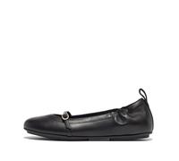 Fitflop Allegro-Cuero Suave Mary Janes, Zapatos Planos Jane Mujer, Black, 37 EU