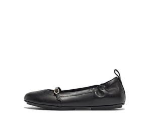 Fitflop Allegro-Cuero Suave Mary Janes, Zapatos Planos Jane Mujer, Black, 42 EU