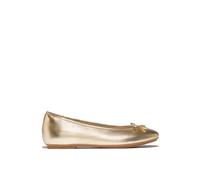 Fitflop Delicato Bow Soft Metallic-Leather Ballet Flats, Zapatos Tipo Mujer, Platino, 39 EU Estrecho