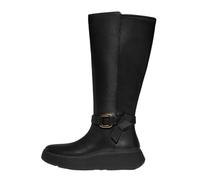 Fitflop Botas altas de piel con aro cuadrado F-Mode para mujer, hasta la rodilla, Black, 37 EU