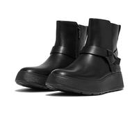 Fitflop Women's F-Mode Folded-Knot Leather Flatform Chelsea Boots, Black, 38 EU