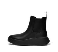 Fitflop Botas Chelsea Planas de Cuero F-Mode, Estilo Mujer, Todo Negro, 36 EU
