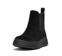 Fitflop Botas Chelsea Planas de Gamuza F-Mode, Cortas al Tobillo Hombre, Todo Negro, 43 EU