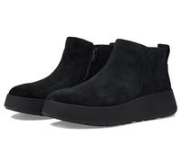 Fitflop F-Mode Suede Flatform Zip Ankle Boots, Botas Mujer, All Black, 38 EU