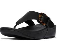 FitFlop Chanclas de mujer Lulu Resin-Buckle Sandalias de piel con puntera JE9 EUR 36