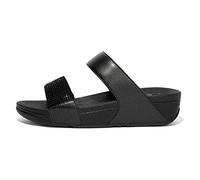Fitflop Lulu Crystal EMBELLISHE Slides, Sandalias con cuña Mujer, All Black, 39 EU