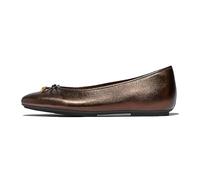 Fitflop Delicato Bow Soft Metallic-Leather Ballet Flats, Zapatos Tipo Mujer, Marrón Chocolate metálico, 38 EU Estrecho