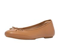 Fitflop Delicato Bow - Zapatos Planos de Ballet de Piel metálica Suave para Mujer, marrón, 8 UK Narrow