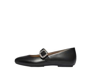 Fitflop Delicato Crystal-Buckle Leather Mary Janes, Zapatos Planos Jane Mujer, Black, 38.5 EU Estrecho