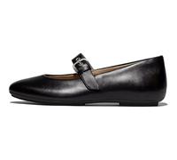 Fitflop DELICATO Mary Janes - Zapatos Planos de Piel para Mujer, Color Negro, Talla 8, Black, 8 UK Narrow
