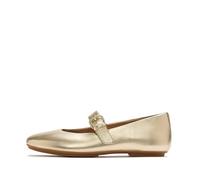 Fitflop DELICATO Mary Janes - Zapatos Planos de Piel para Mujer, Color Platino, Talla 6.5, Platino, 6.5 UK Narrow