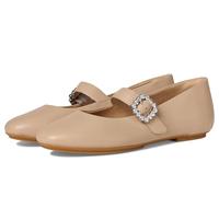 Fitflop Delicato Zapatos Planos Mary Janes de Piel con Hebilla de Cristal para Mujer, Beige clásico, 5.5 UK Narrow