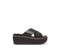 FitFlop Esparteña de mujer con cuña y tiras cruzadas.. Negro 40/6,5