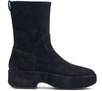 Fitflop F-luma Stretch Suede Demi-Wedge Mid-Calf Boots, Botas Cortas al Tobillo Mujer, Todo Negro, 36 EU