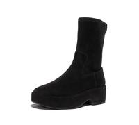 Fitflop F-luma Stretch Suede Demi-Wedge Mid-Calf Boots, Botas Cortas al Tobillo Mujer, Todo Negro, 41 EU