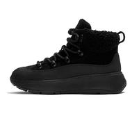 Fitflop F-mode - Botas cálidas de moda para mujer con cuello de peluche, color negro, Todo negro., 40 EU