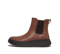 Fitflop F-Mode Botas Chelsea de Piel con Plataforma Plana, Mujer, marrón Intenso, 36 EU