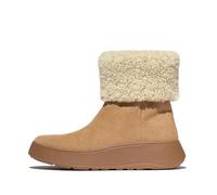 Fitflop F-Mode - Botines de ante con cremallera y cuello de oveja para mujer, color marrón desierto, talla 40, marrón, 43 EU