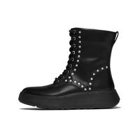 Fitflop F-Mode Gem-Trim Leather Lace-up Ankle Boots, Botas Cortas al Tobillo Mujer, Black, 42 EU
