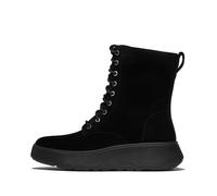 Fitflop F-Mode Suede Lace-up Flatform Ankle Boots, Botas Cortas al Tobillo Mujer, Todo Negro, 41 EU