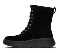 Fitflop F-Mode - Botines planos de ante con cordones para mujer, color negro, talla 8, Todo negro., 42 EU