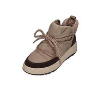 Fitflop F-Mode - Botines planos de malla biofleece, resistentes, para mujer, color gris pardo, talla 8, marrón, 42 EU
