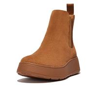 Fitflop F-Mode Chelsea - Botas planas de piel en gamuza marrón claro, beige, 37 EU