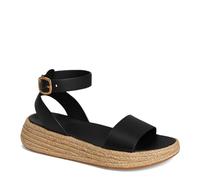 Fitflop F-Mode Espadrille Leather Flatform a/Strap Sandals, Sandalia Mujer, Black, 42 EU