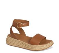 Fitflop F-Mode Espadrille Leather Flatform a/Strap Sandals, Sandalia Mujer, Deep Tan, 42 EU