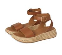 Fitflop F-Mode Espadrille Leather Flatform a/Strap Sandals, Sandalia Mujer, Deep Tan, 42 EU