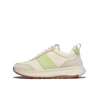 Fitflop F-Mode Flow - Tenis Planos de Tela/Gamuza/Cuero para Mujer, Verde Lima, 39 EU