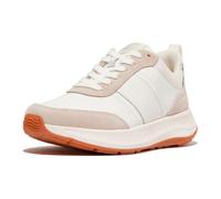 Fitflop F-Mode Flow-Zapatillas Planas de Tela, Gamuza, Cuero, Zapato Mujer, Urban White Mix, 42 EU