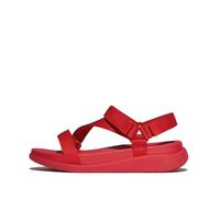 Fitflop F-Mode Go Adj. Webbing Flatform Z-Strap Sandals, Sandalia Mujer, Red, 38 EU
