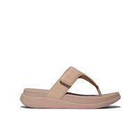 Fitflop F-Mode Go Adjustable Flatform Toe-Post Sandals, Sandalia Mujer, Beige, 37 EU