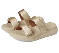 Fitflop F-Mode Go Adjustable Flatform Two-Bar Slides, Sandalias deslizantes Mujer, Platino, 37 EU