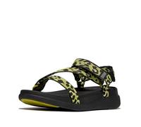 Fitflop F-Mode Go Leopard Adjust. Sandalias con correa en Z para mujer, Mezcla de citronela, 37 EU