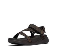 Fitflop F-Mode Go Leopard Adjust. Webbing Z-Strap Sandals, Sandalia Mujer, Mezcla de Chocolate, 40 EU