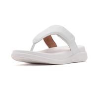 Fitflop F-Mode GO - Sandalias ajustables con puntera plana para mujer, color blanco urbano, talla 4, Blanco urbano., 4 UK Narrow