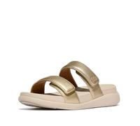 Fitflop F-mode Go - Sandalias planas ajustables de dos barras para mujer, Platino, 40 EU