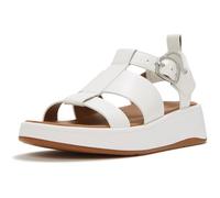 Fitflop F-Mode Sandalias de pescador planas de piel para mujer, color blanco urbano, talla 8, Blanco urbano., 8 UK Narrow