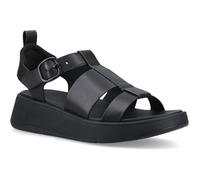 Fitflop F-Mode Sandalias de pescador planas de piel para mujer, color negro, talla 5, Black, 5 UK Narrow